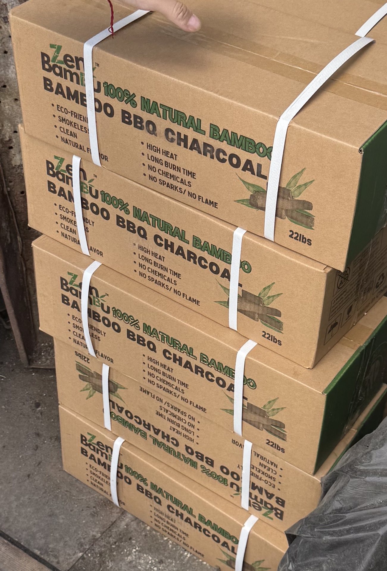 ZENBAMBU 22 lb bamboo BBQ charcoal cases